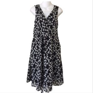 Motherhood Maternity Black Butterfly Print Tie Dress.